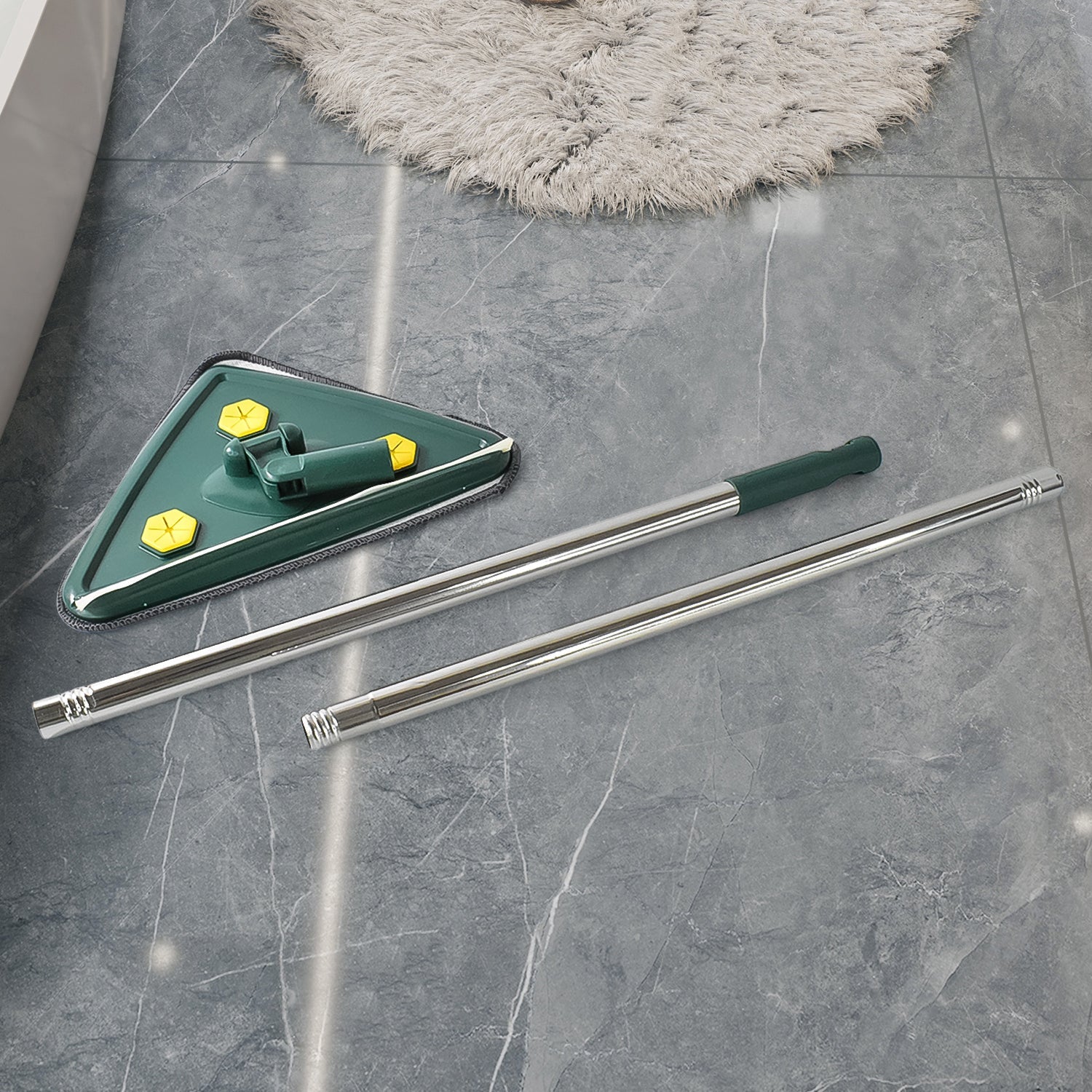 2-in-1 Extendable Triangle Mop – Retractable, 360° Rotating, Telescopic & Reusable Mop Heads (1 Pc) 2-in-1 Extendable Triangle Mop – Retractable, 360° Rotating, Telescopic & Reusable Mop Heads (1 Pc)